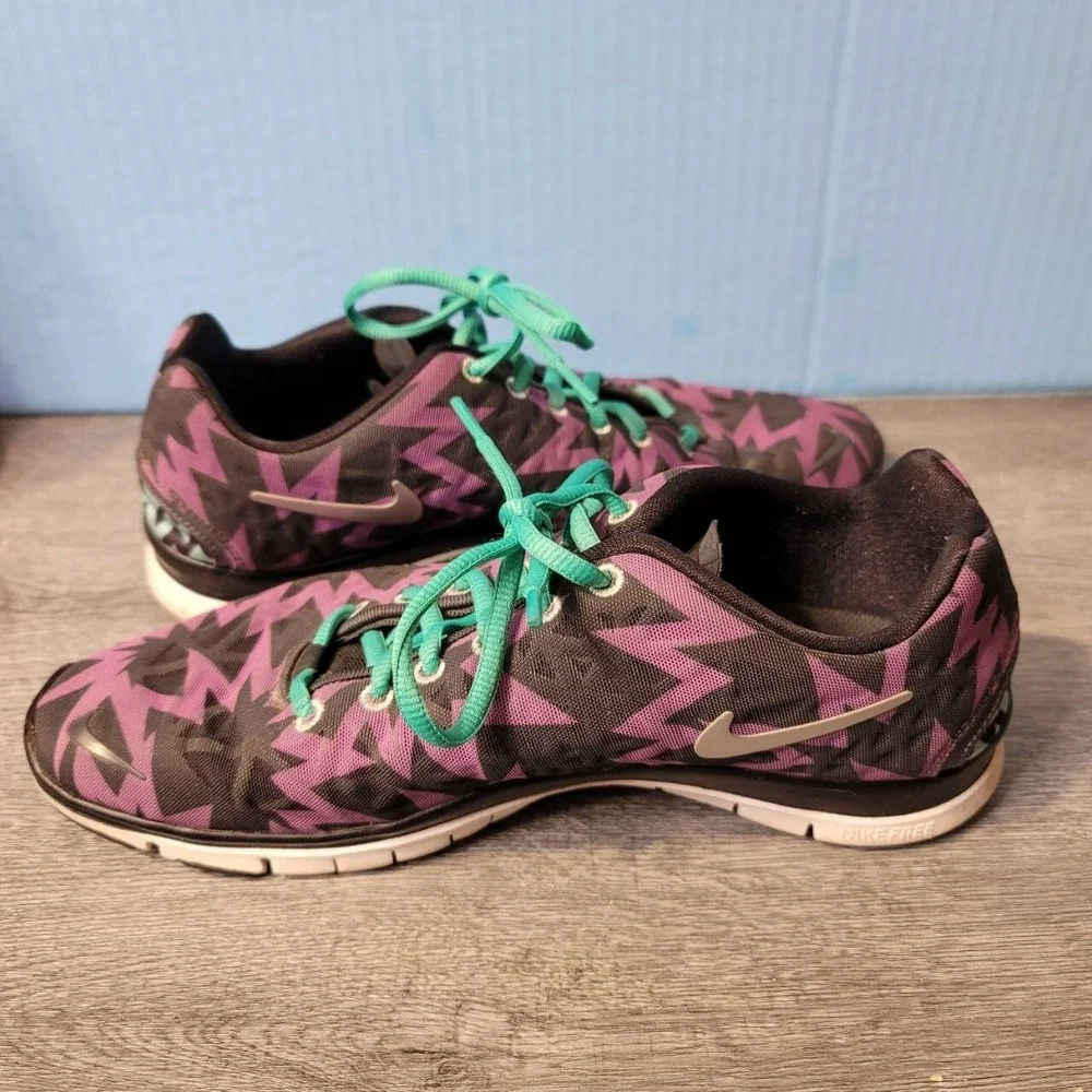 Nike Free TR Fit 3 Running‎ Race Shoes Womens US 9 Purple Black Teal Swoosh Logo